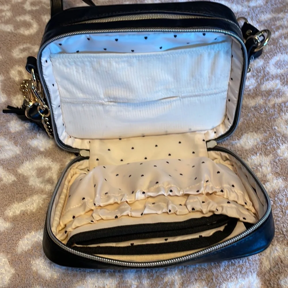 Itzy Ritzy Black Studded Crossbody Bag with Gold Tassel